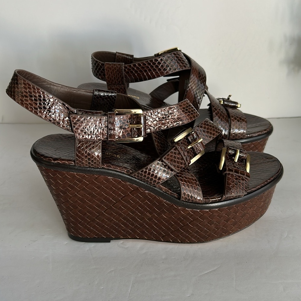 Michael Kors Collection Varick
Snake Print Wedge Sandals - Picture 5 of 17